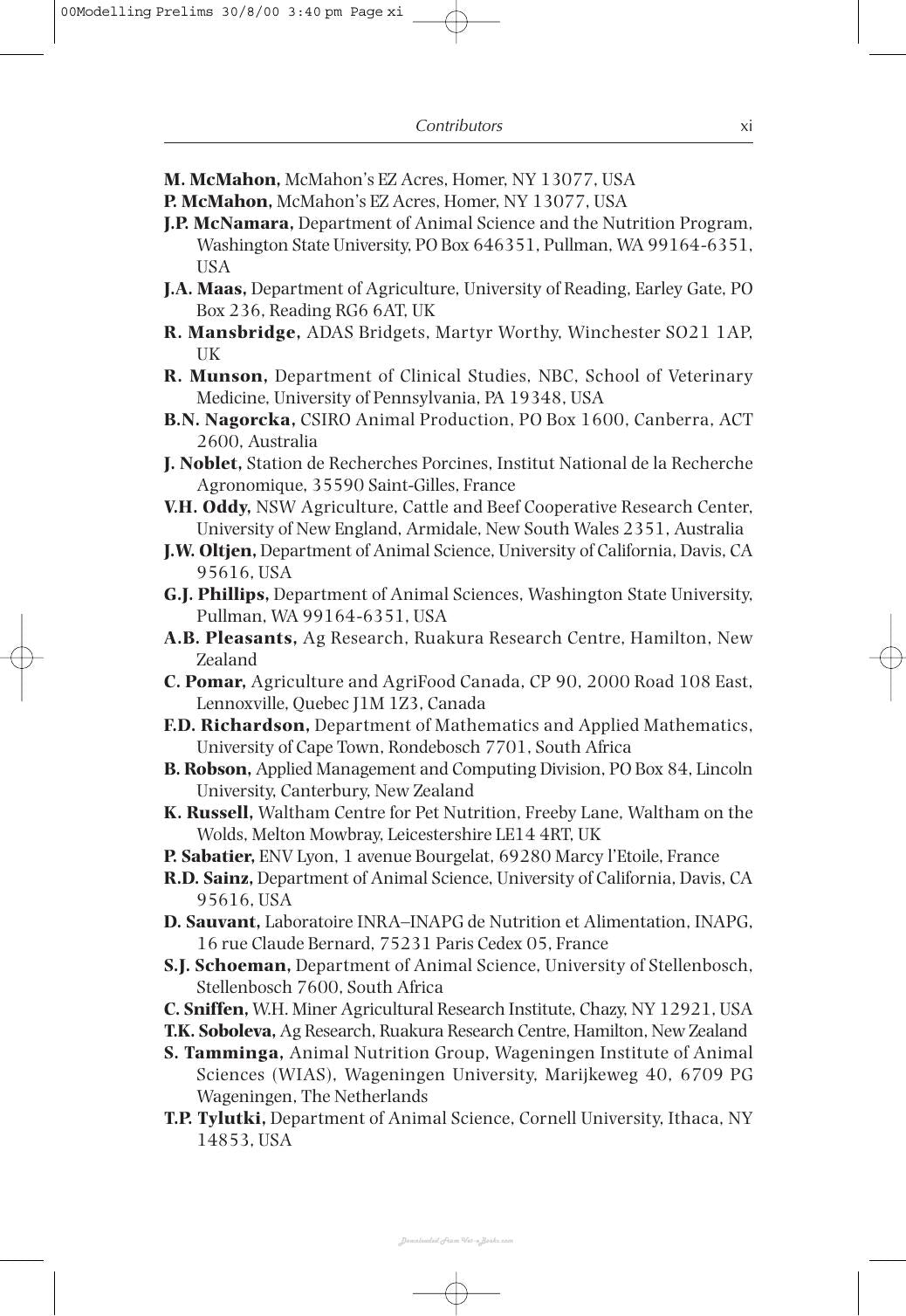 Modelling Nutrient Utilization In Farm Animals