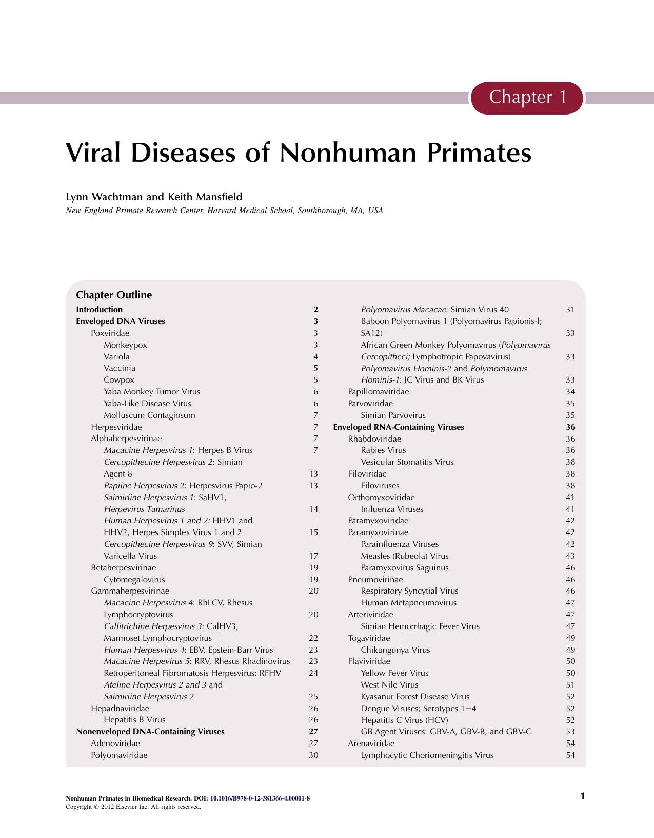 Nonhuman Primates In Biomedical Research Volume 2 Diseases 2Nd Edition