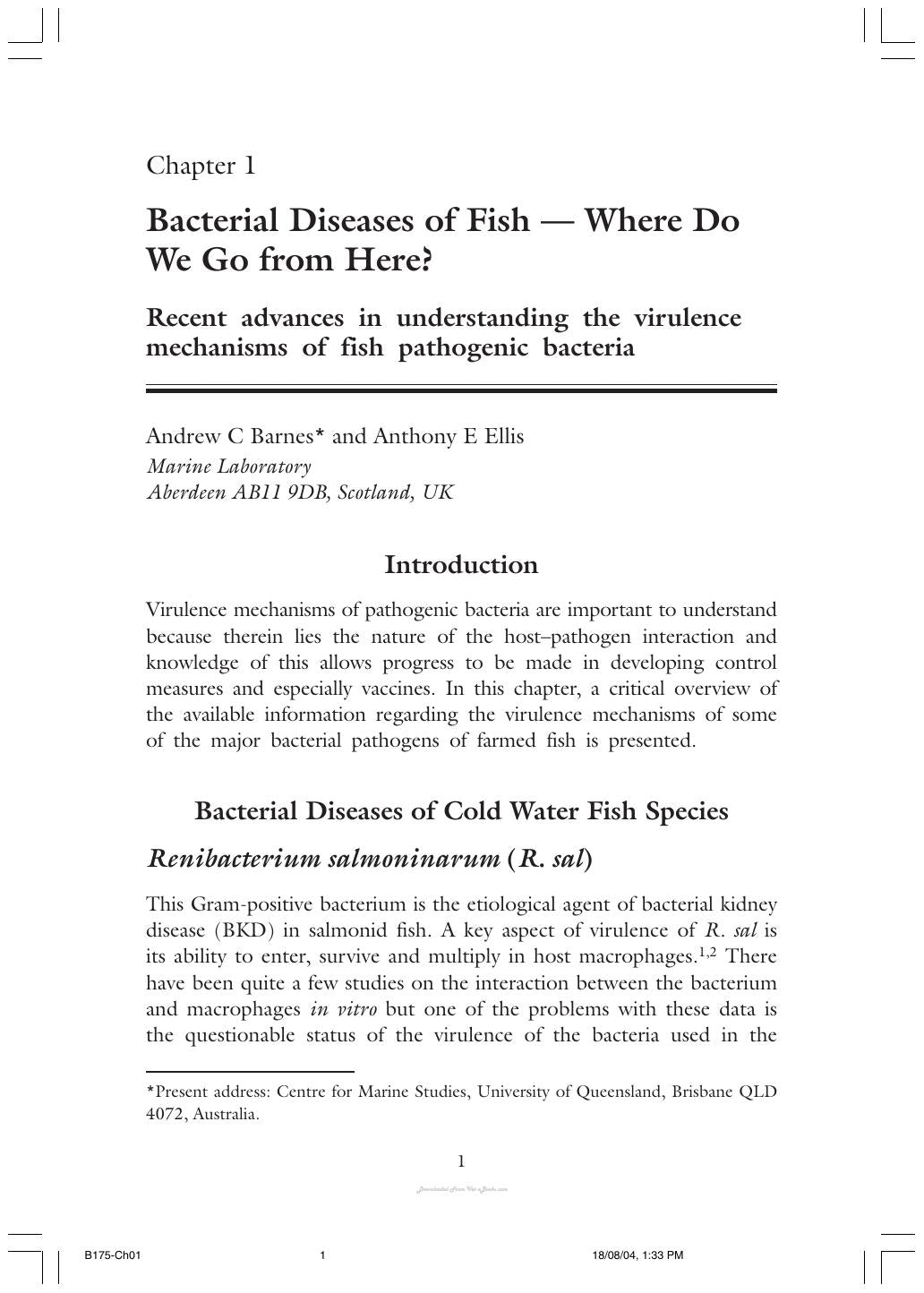 Current Trends In The Study Of Bacterial And Viral Fish And Shrimp Diseases