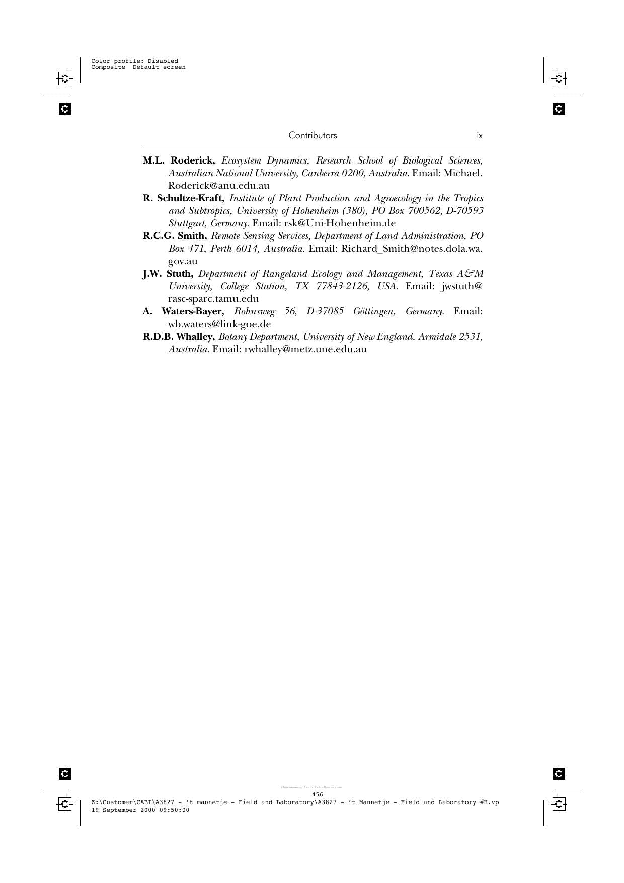 Field And Laboratory Methods For Grassland And Animal Production Research