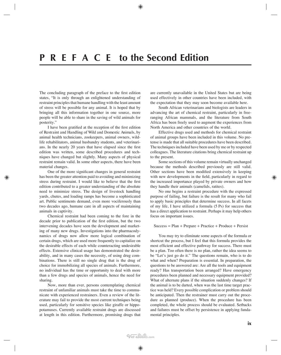 Preview page of Restraint and Handling of Wild and Domestic Animals 3rd Edition