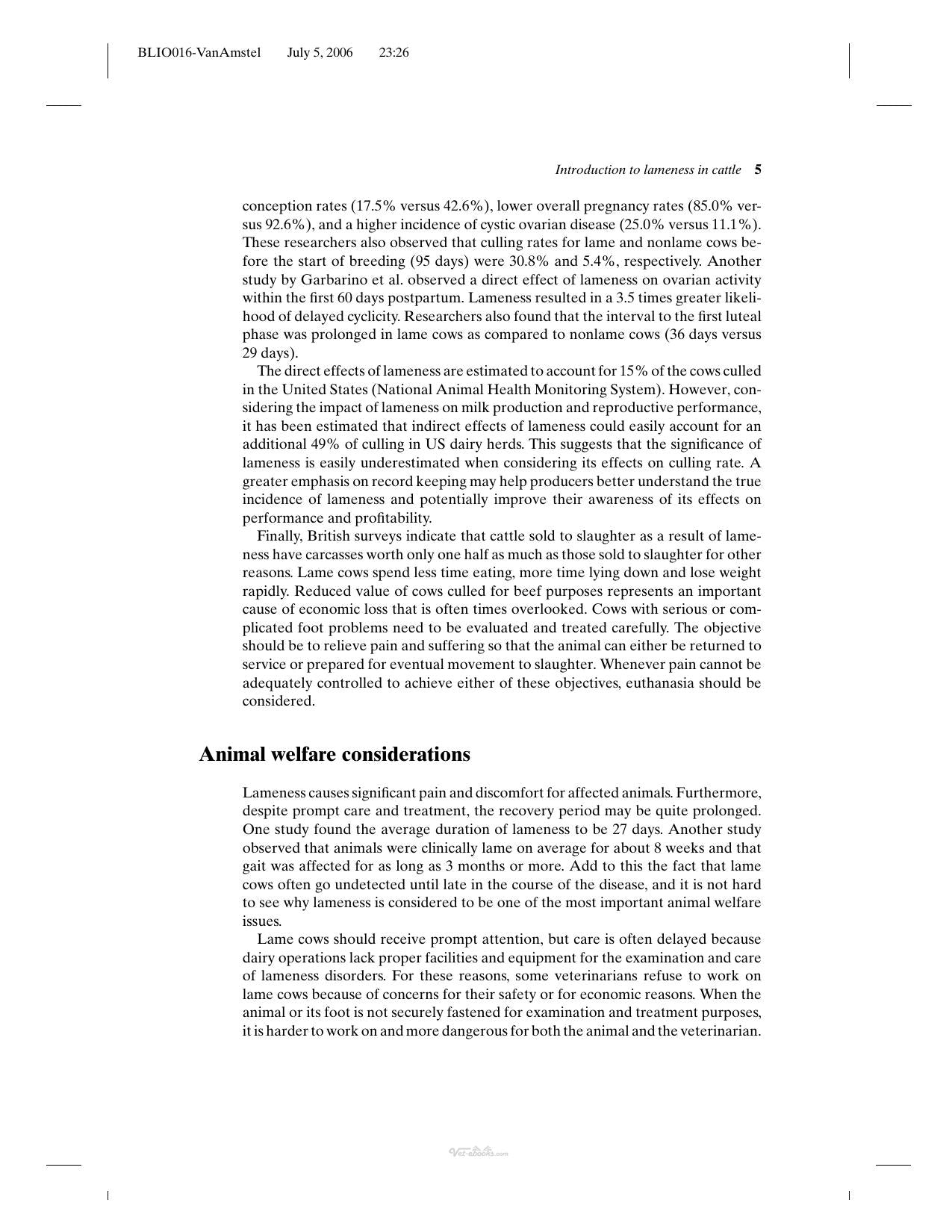Manual For Treatment And Control Of Lameness In Cattle