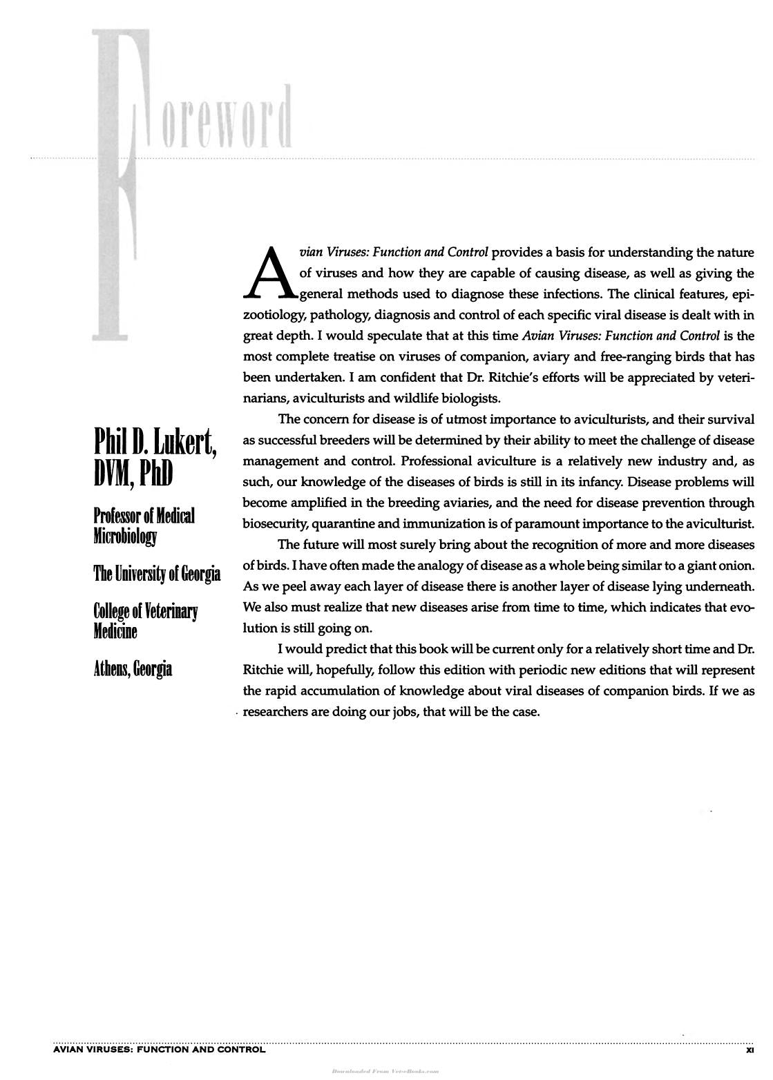 Avian Viruses Function And Control