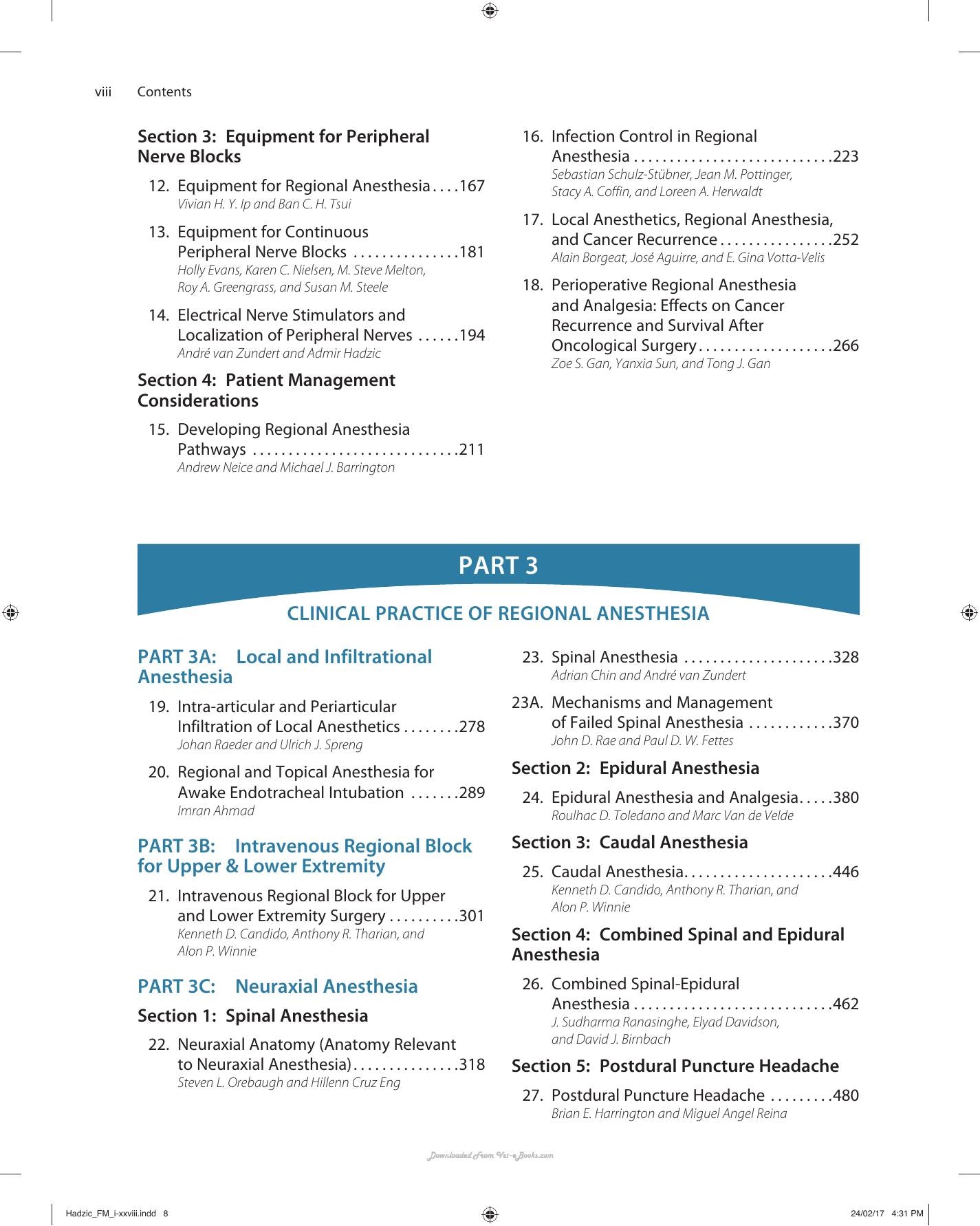 Hadzic’s Textbook of Regional Anesthesia and Acute Pain Management, 2nd Edition