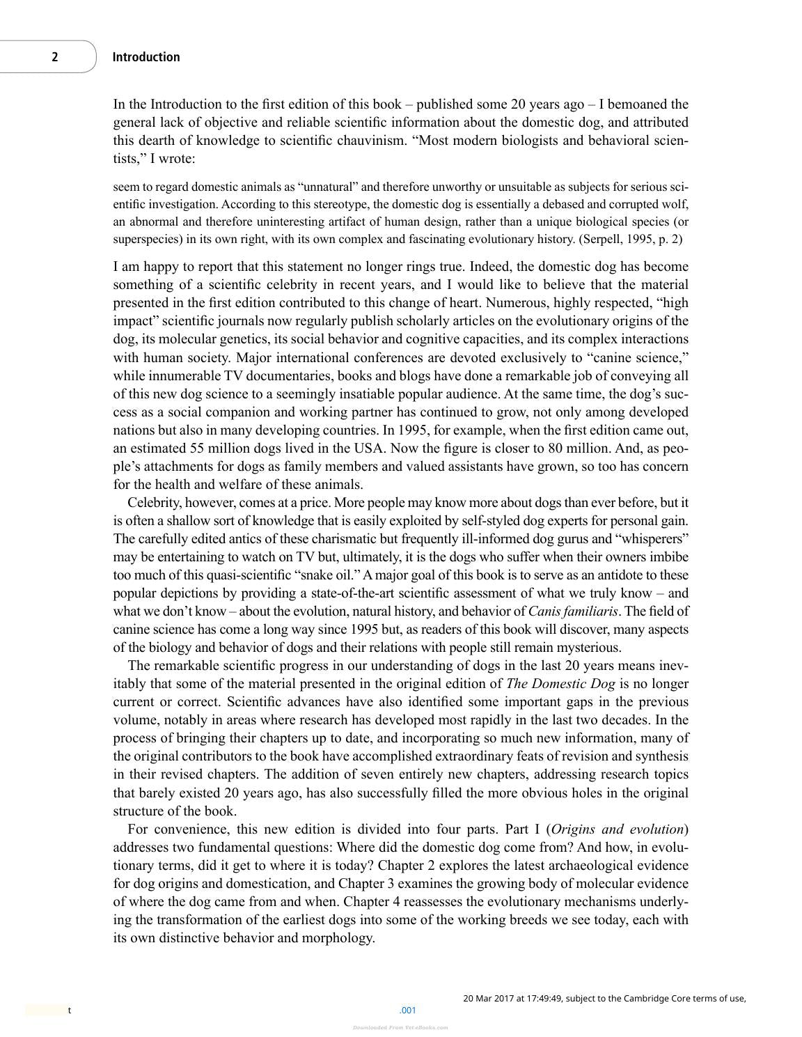 The Domestic Dog Its Evolution Behavior And Interactions With People 2Nd Edition