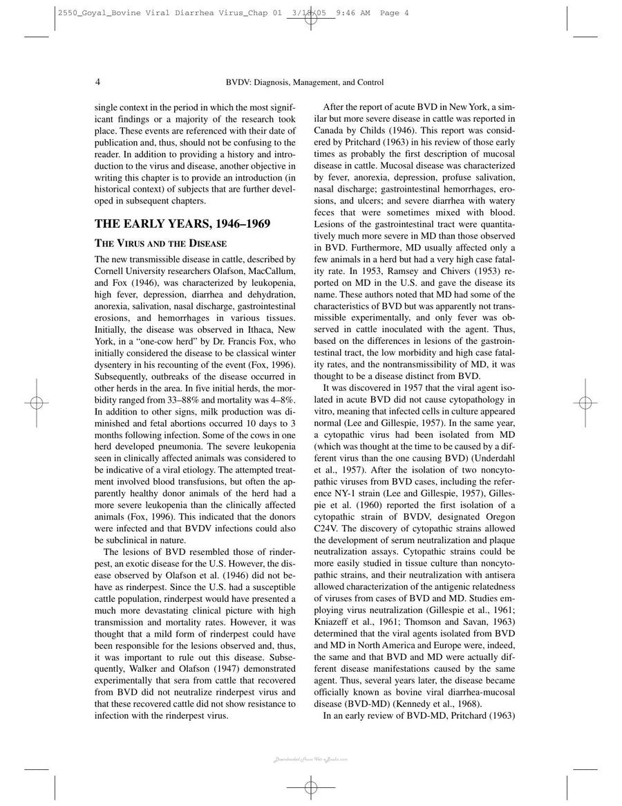 Preview page of Bovine Viral Diarrhea Virus Diagnosis Management and Control