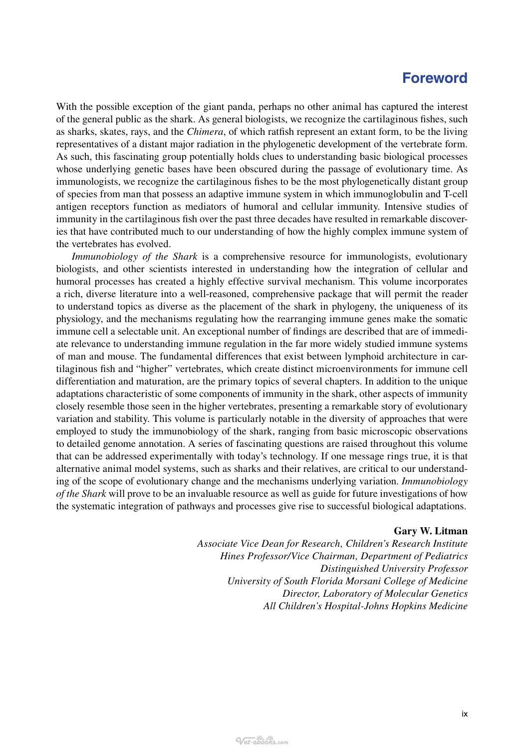 Immunobiology Of The Shark