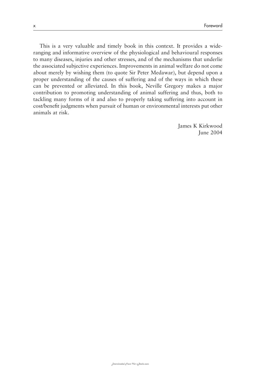 Physiology And Behaviour Of Animal Suffering