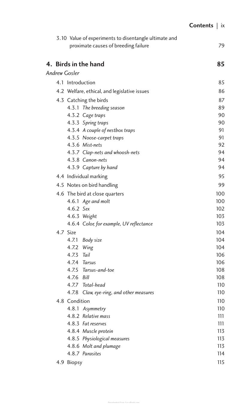 Bird Ecology And Conservation A Handbook Of Techniques