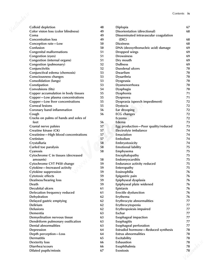Preview page of Clinical Signs in Humans and Animals Associated with Minerals, Trace Elements and Rare Earth Elements