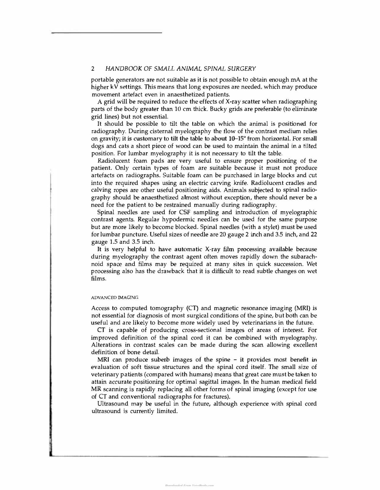 Handbook Of Small Animal Spinal Surgery