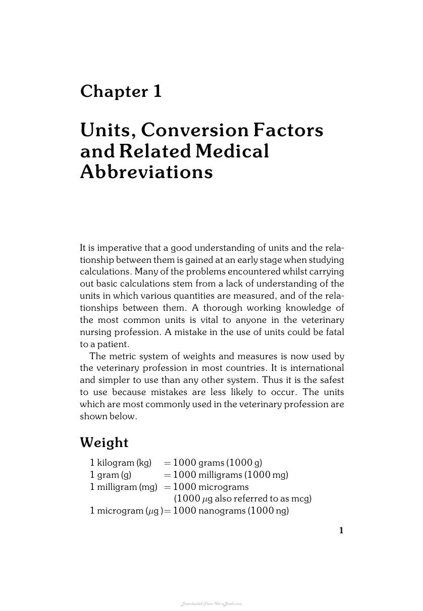 Calculations For Veterinary Nurses