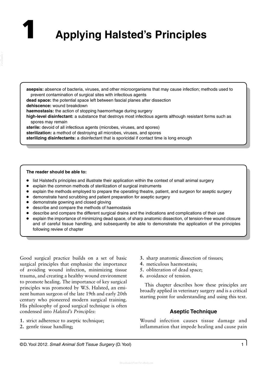 Preview page of Small Animal Soft Tissue Surgery by Donald a Yool