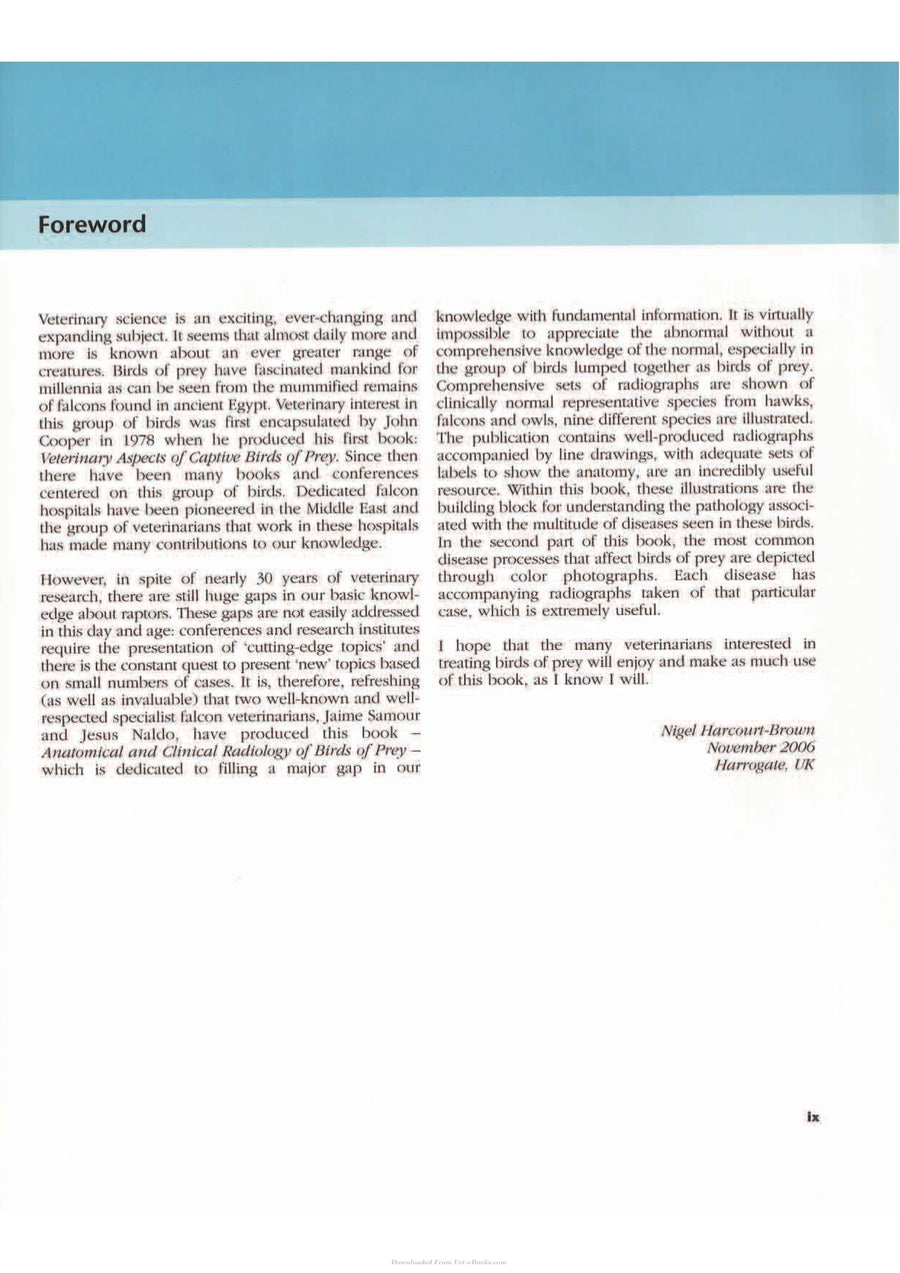 Preview page of Anatomical and Clinical Radiology of Birds of Prey
