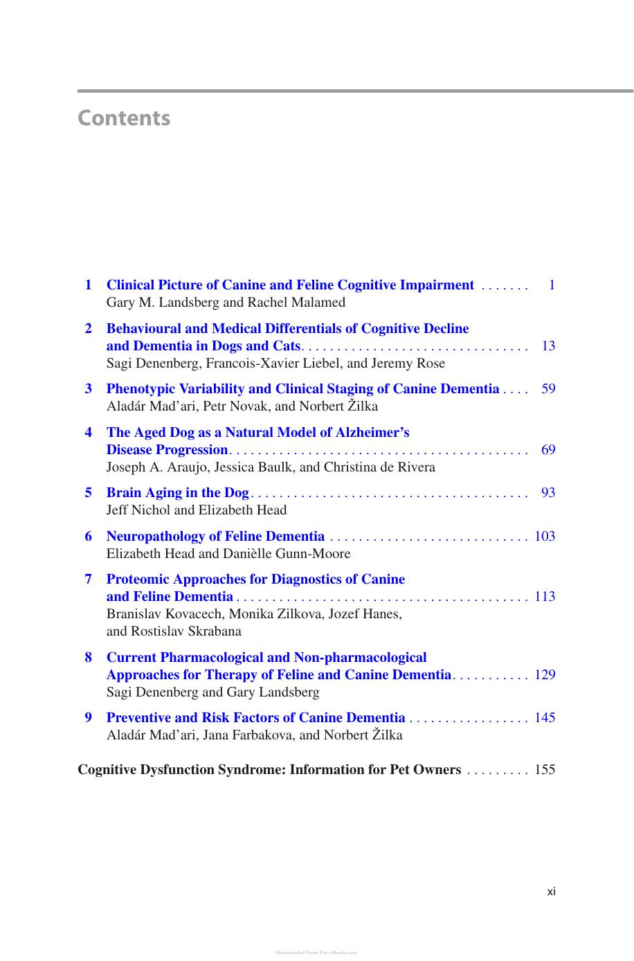 Canine And Feline Dementia Molecular Basis Diagnostics And Therapy