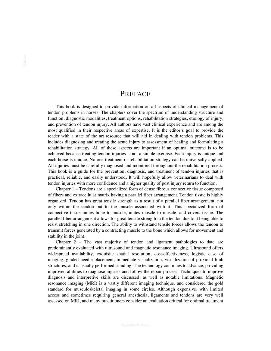 Preview page of Equine Tendon in Health and Disease