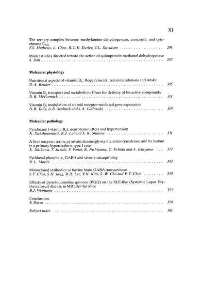 Biochemistry of Vitamins B6 and Pqq