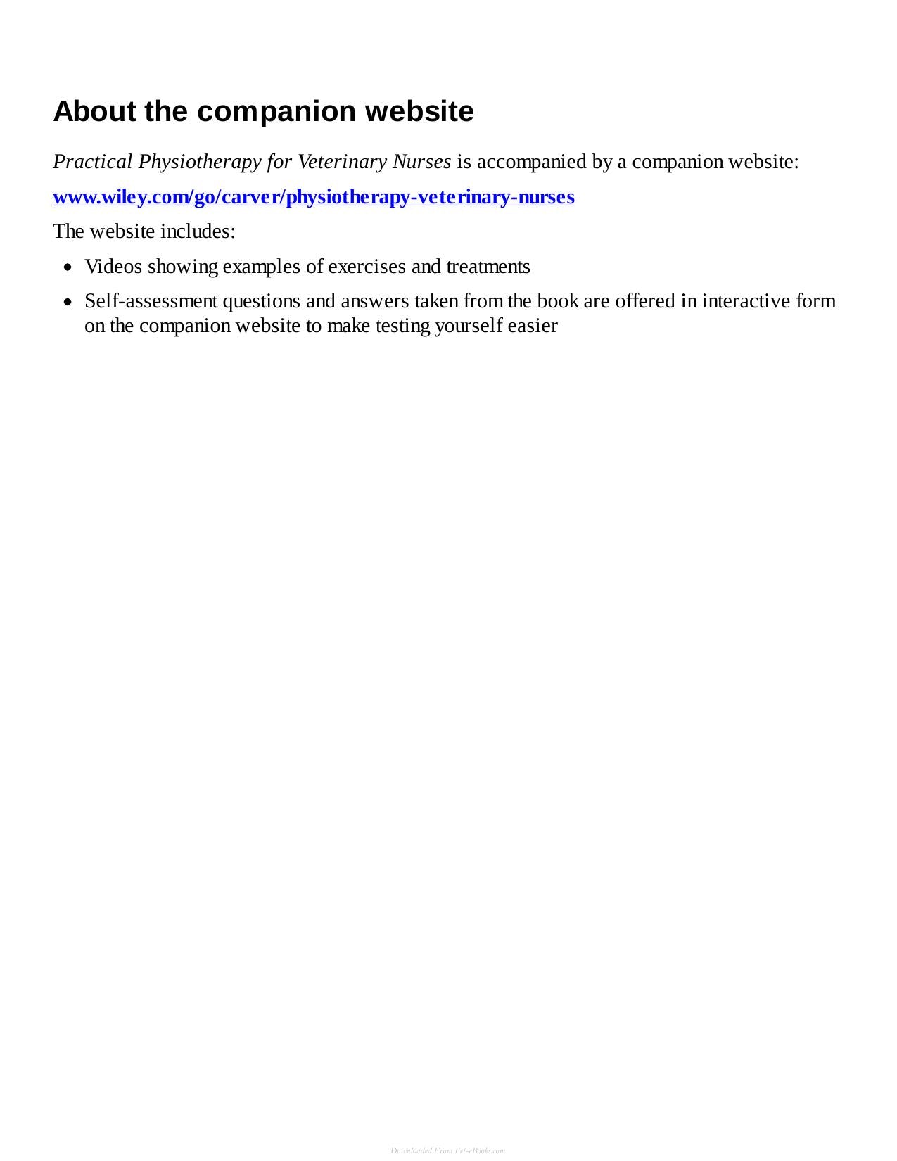 Practical Physiotherapy For Veterinary Nurses