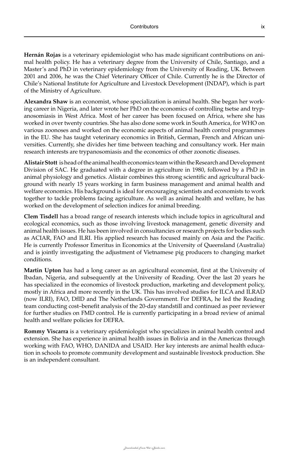 The Economics Of Animal Health And Production