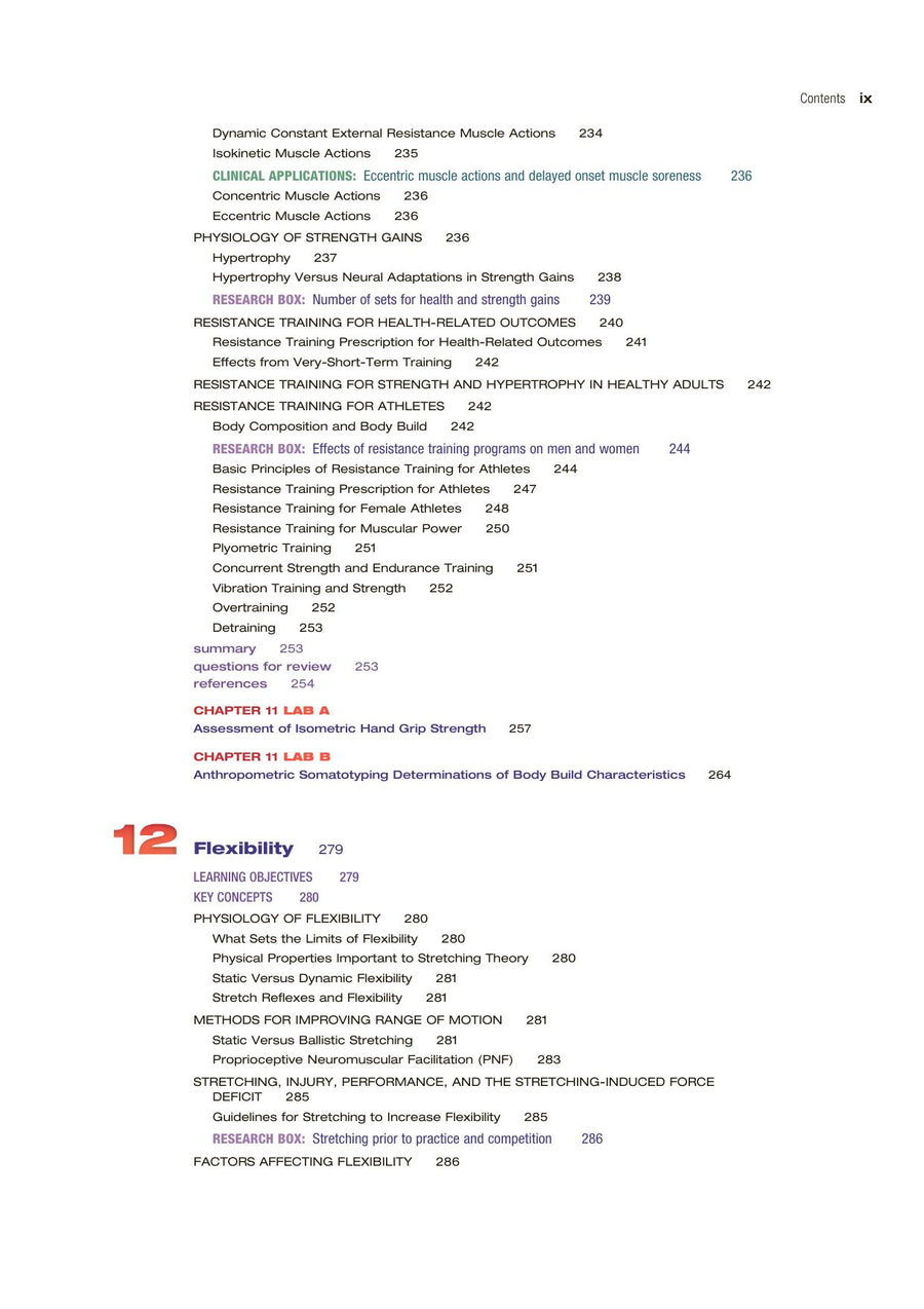 Preview page of Applied Exercise and Sport Physiology 4th Edition