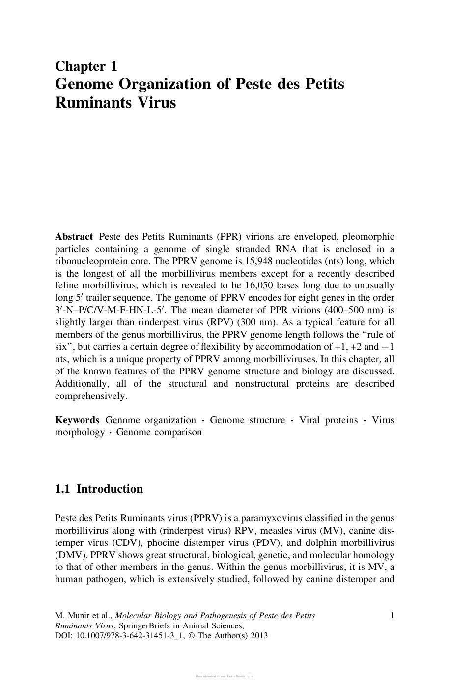 Molecular Biology And Pathogenesis Of Peste Des Petits Ruminants Virus