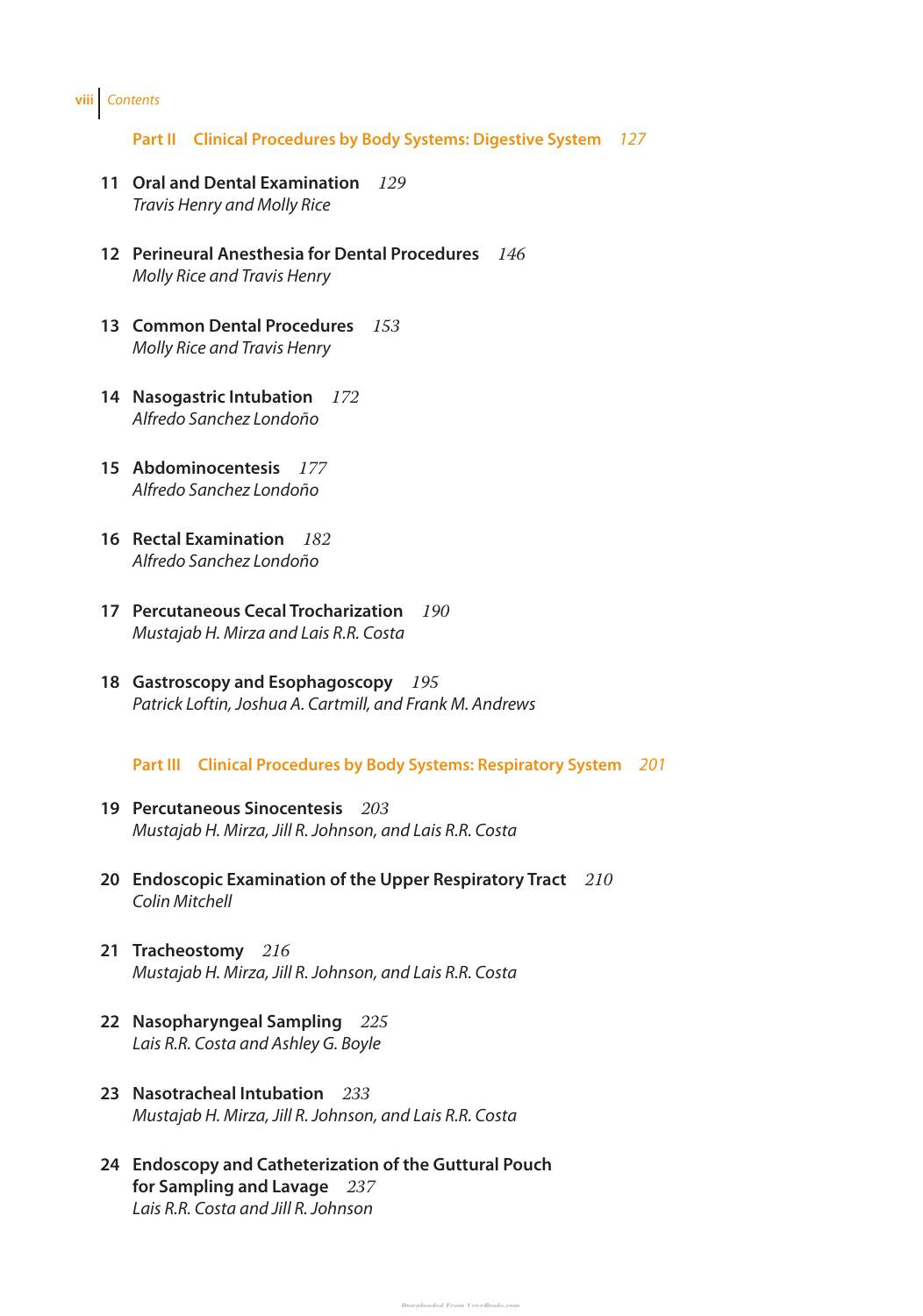 Manual Of Clinical Procedures In The Horse