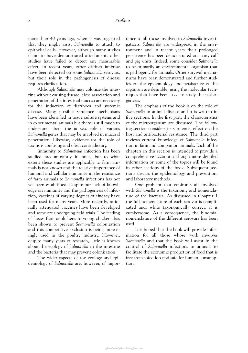 Salmonella In Domestic Animals