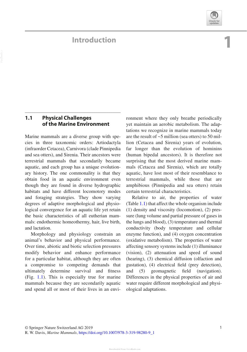 Marine Mammals Adaptations For An Aquatic Life