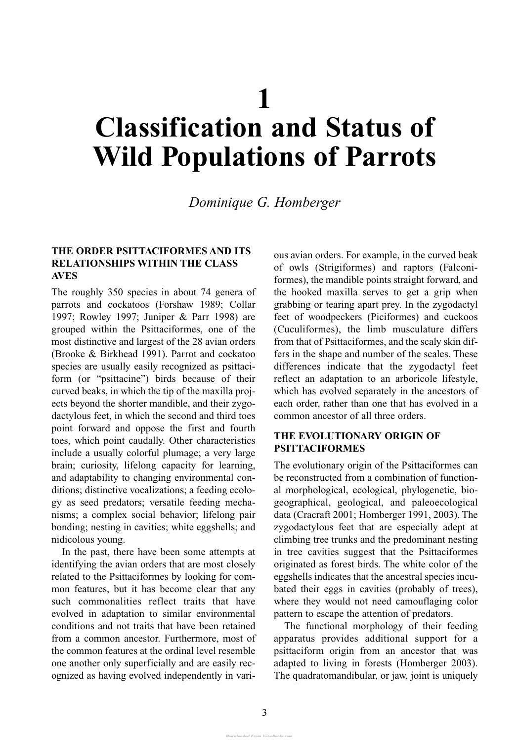 Manual Of Parrot Behavior