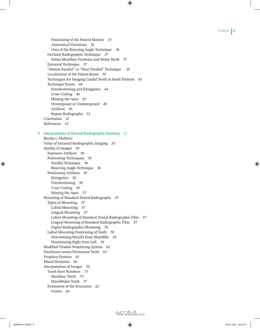 Preview page of Veterinary Oral Diagnostic Imaging