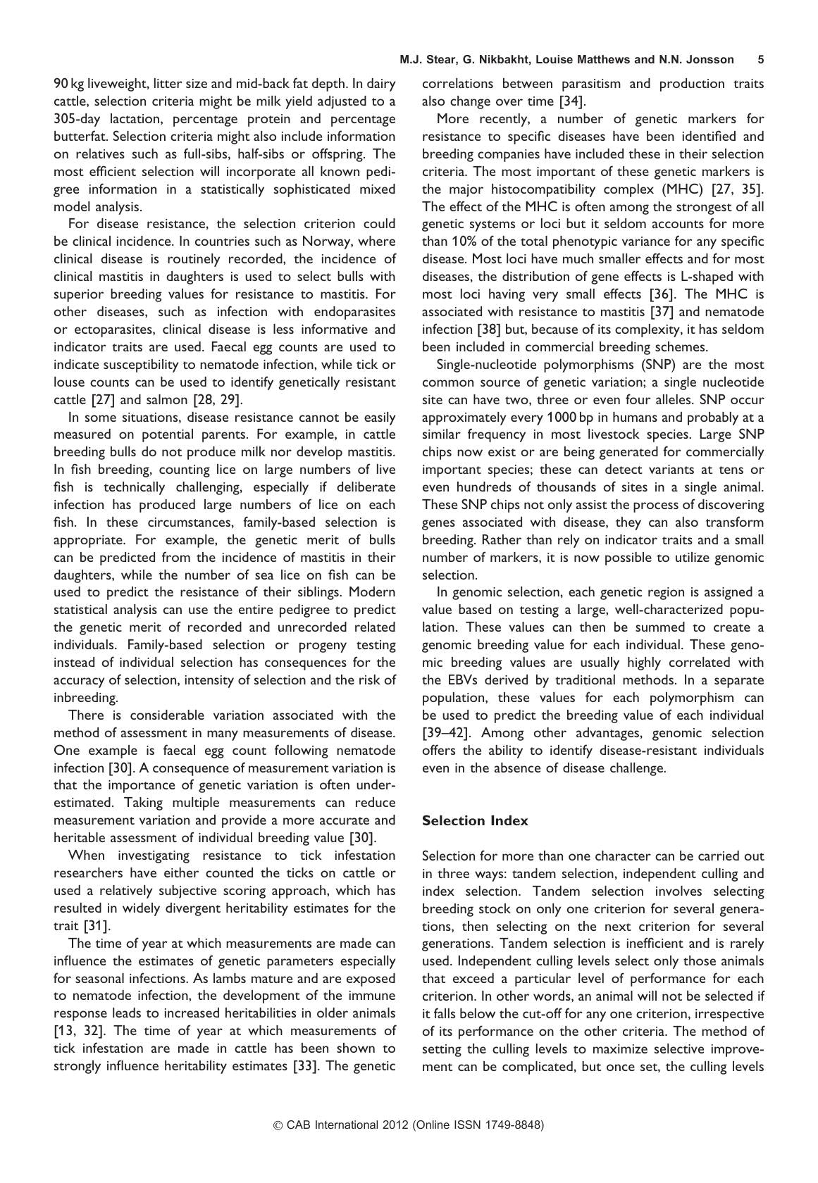 Animal Science Reviews 2012