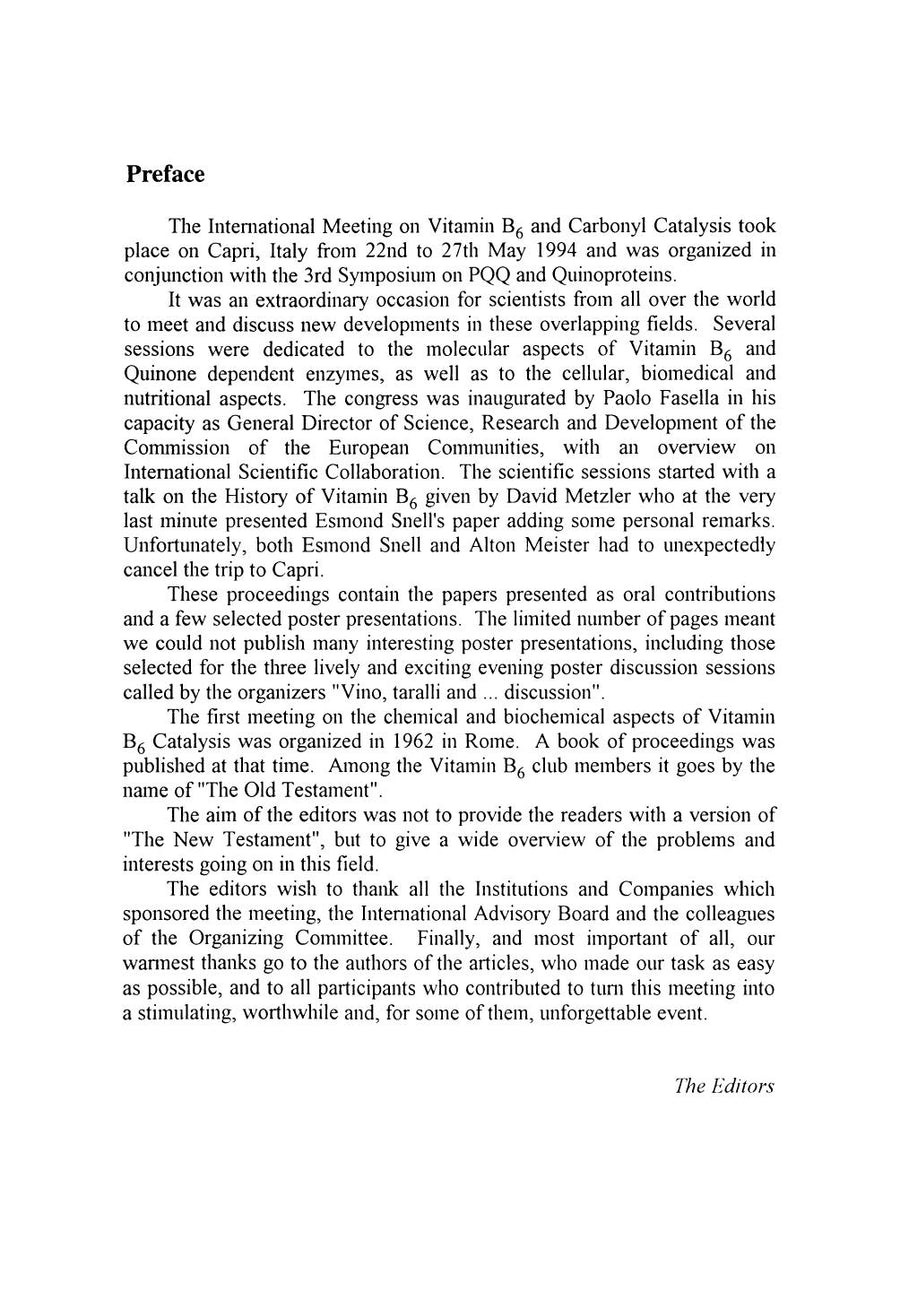 Preview page of Biochemistry of Vitamins B6 and Pqq
