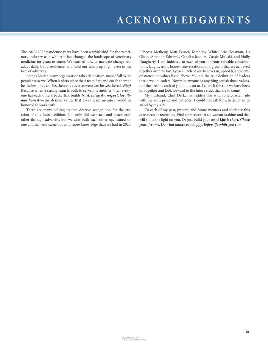 Preview page of Practice Management for the Veterinary Team 4th Edition