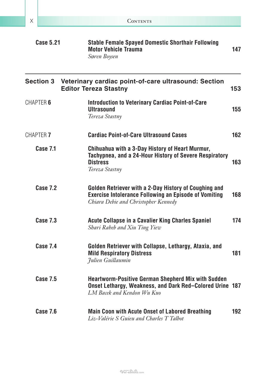 Preview page of Case Studies in Small Animal Point of Care Ultrasound a Color Handbook