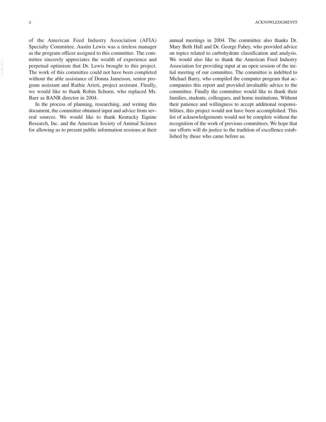 Nutrient Requirements Of Horses 6Th Revised Edition