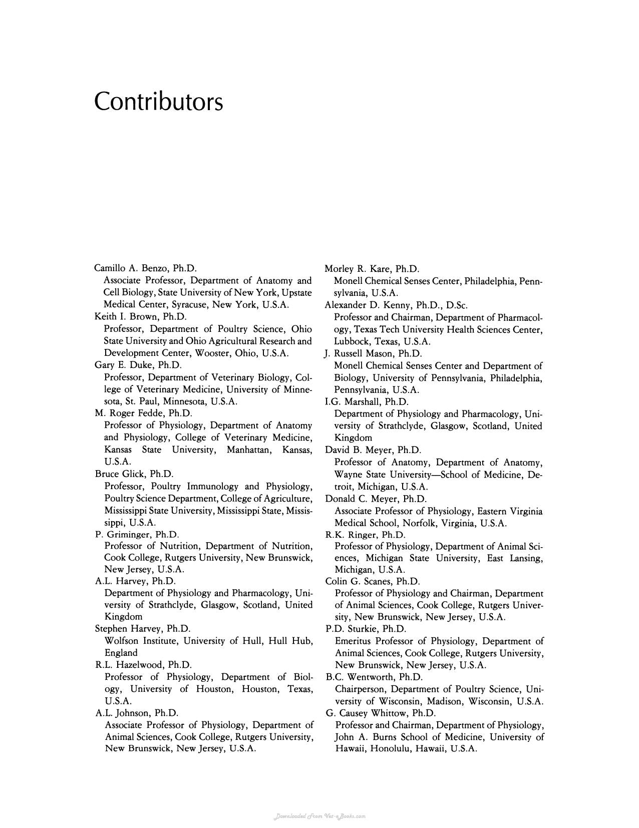 Avian Physiology 4Th Edition
