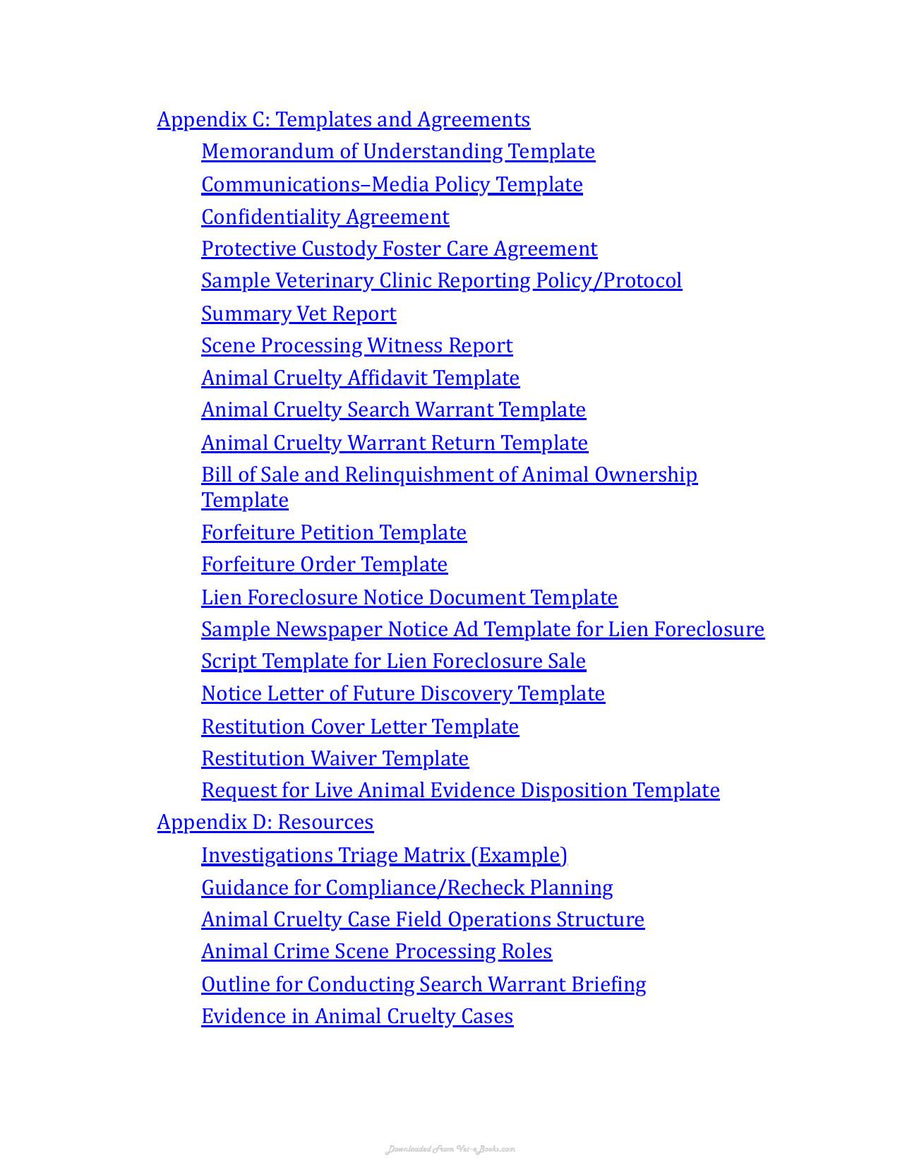 Preview page of Animal Cruelty Investigations a Collaborative Approach from Victim to Verdict