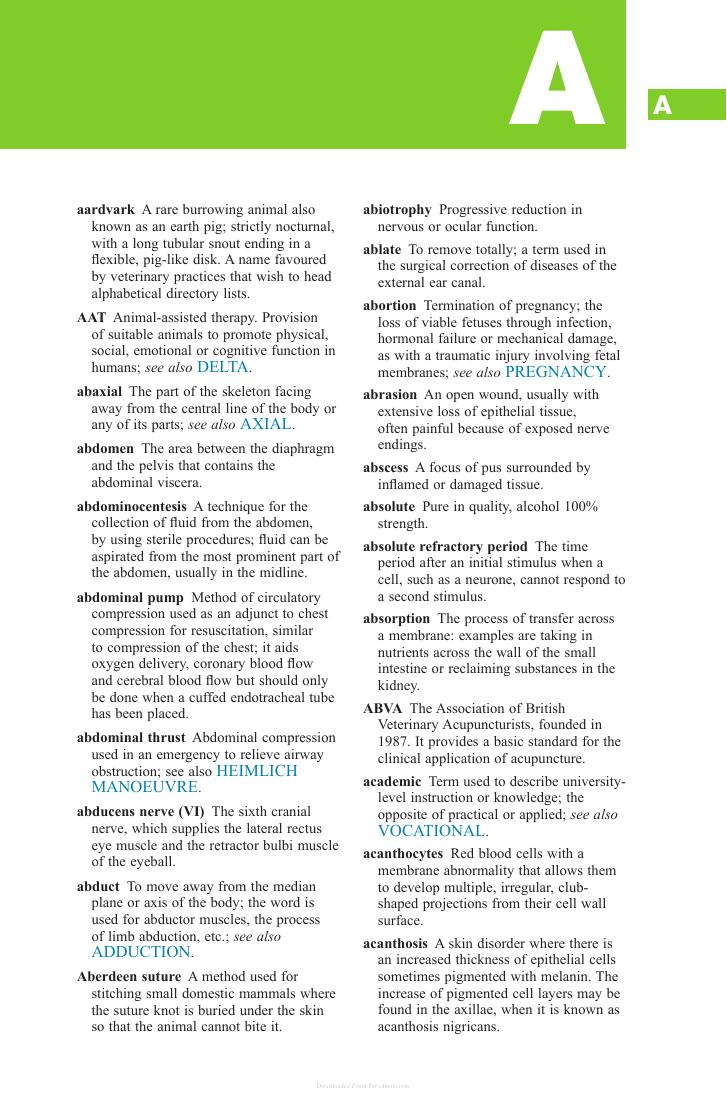 Dictionary Of Veterinary Nursing 4Th Edition