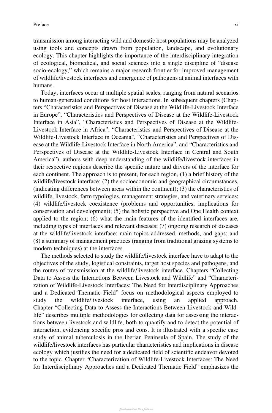 Diseases At The Wildlife Livestock Interface Research And Perspectives In A Changing World