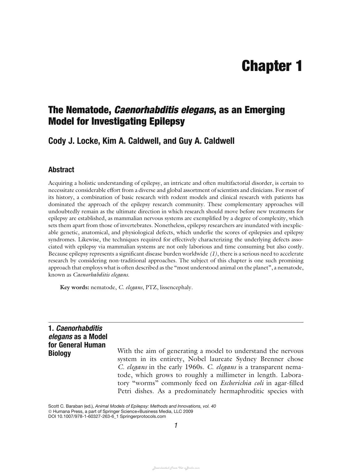 Animal Models Of Epilepsy Methods And Innovations