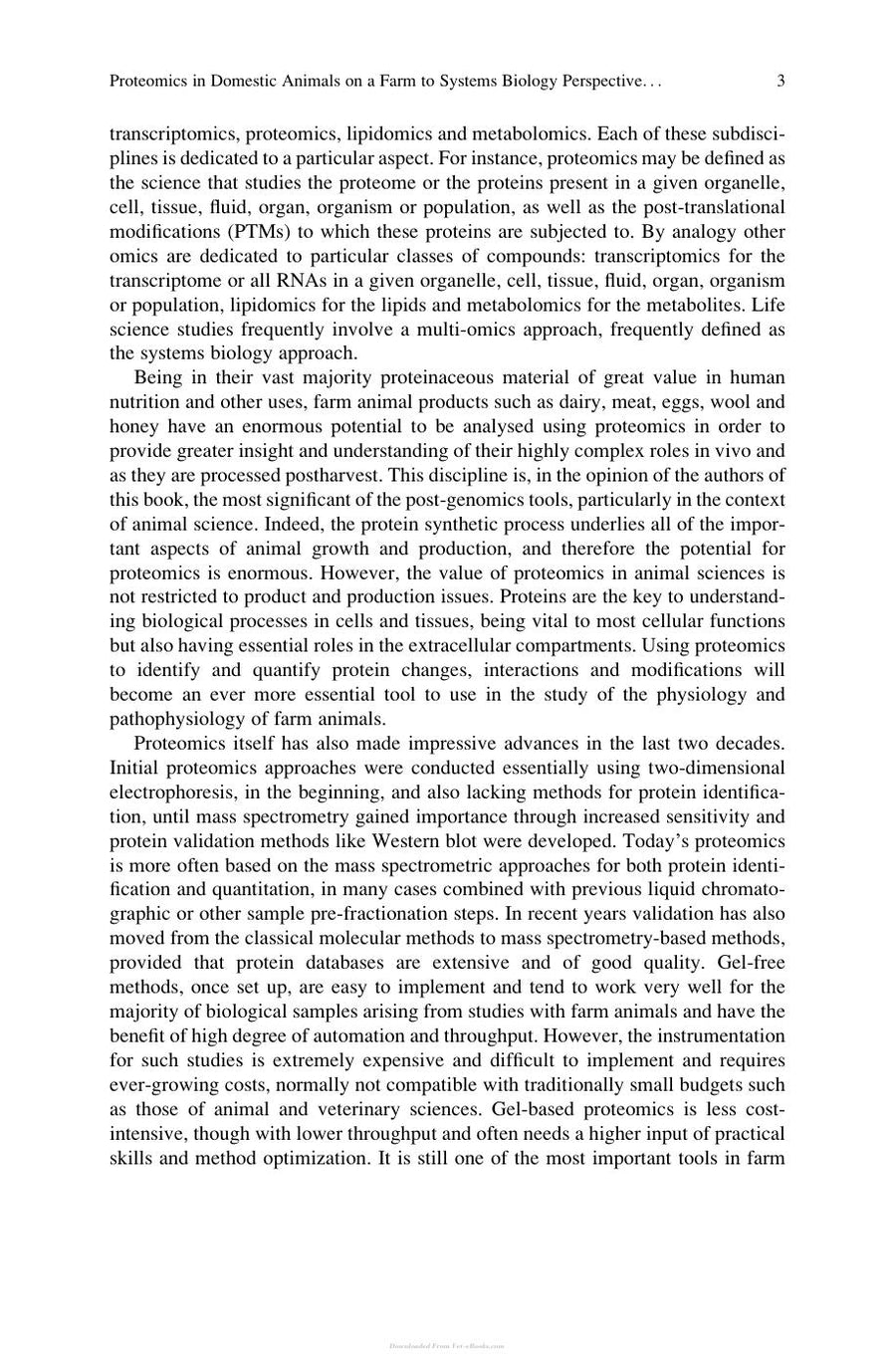 Preview page of Proteomics in Domestic Animals from Farm to Systems Biology