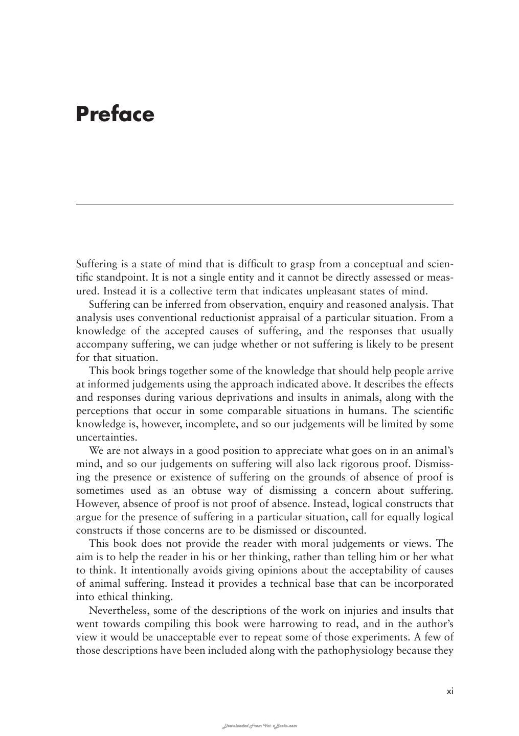 Physiology And Behaviour Of Animal Suffering