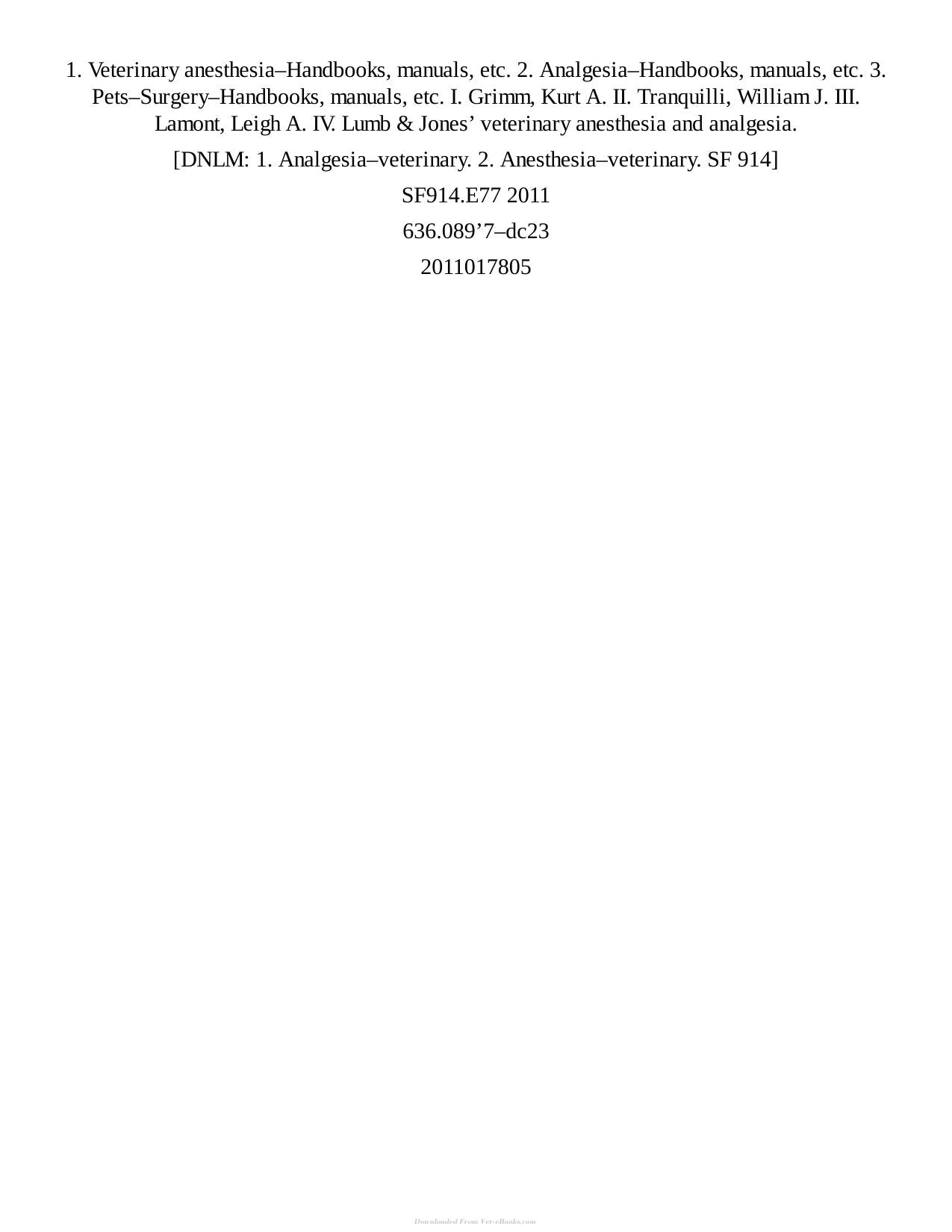 Essentials Of Small Animal Anesthesia And Analgesia 2Nd Edition