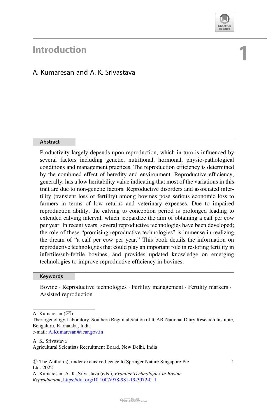 Frontier Technologies In Bovine Reproduction