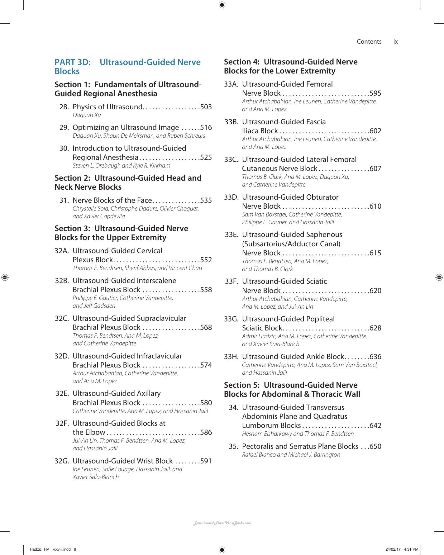 Hadzic’s Textbook of Regional Anesthesia and Acute Pain Management, 2nd Edition