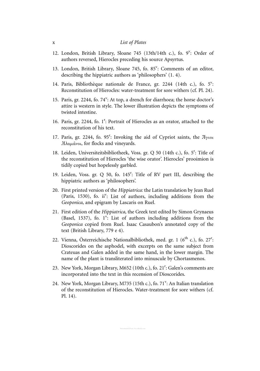 Preview page of A Byzantine Encyclopaedia of Horse Medicine