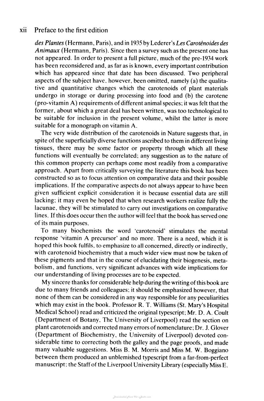 The Biochemistry Of The Carotenoids Volume Ii Animals
