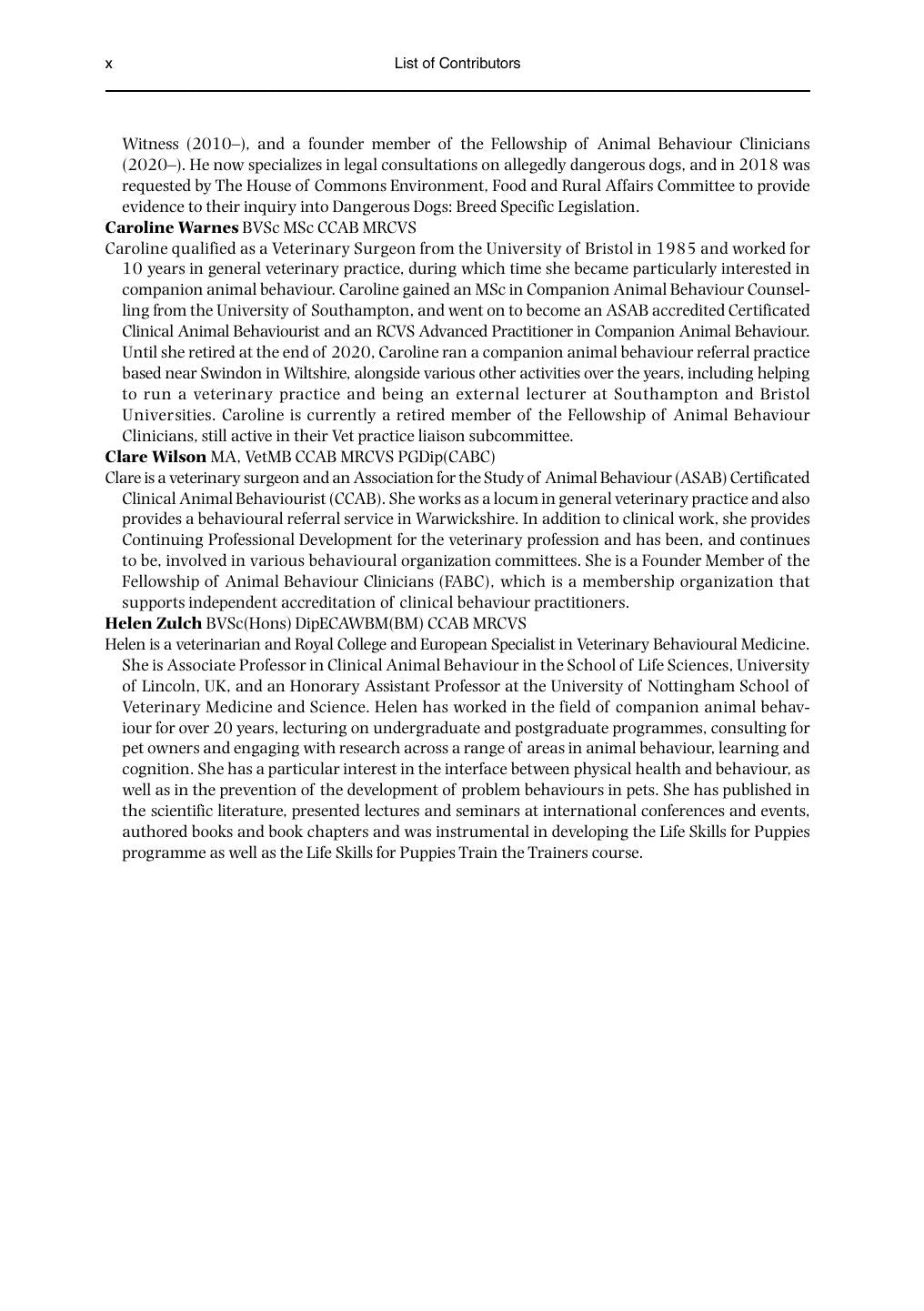 Companion Animal Behaviour Problems