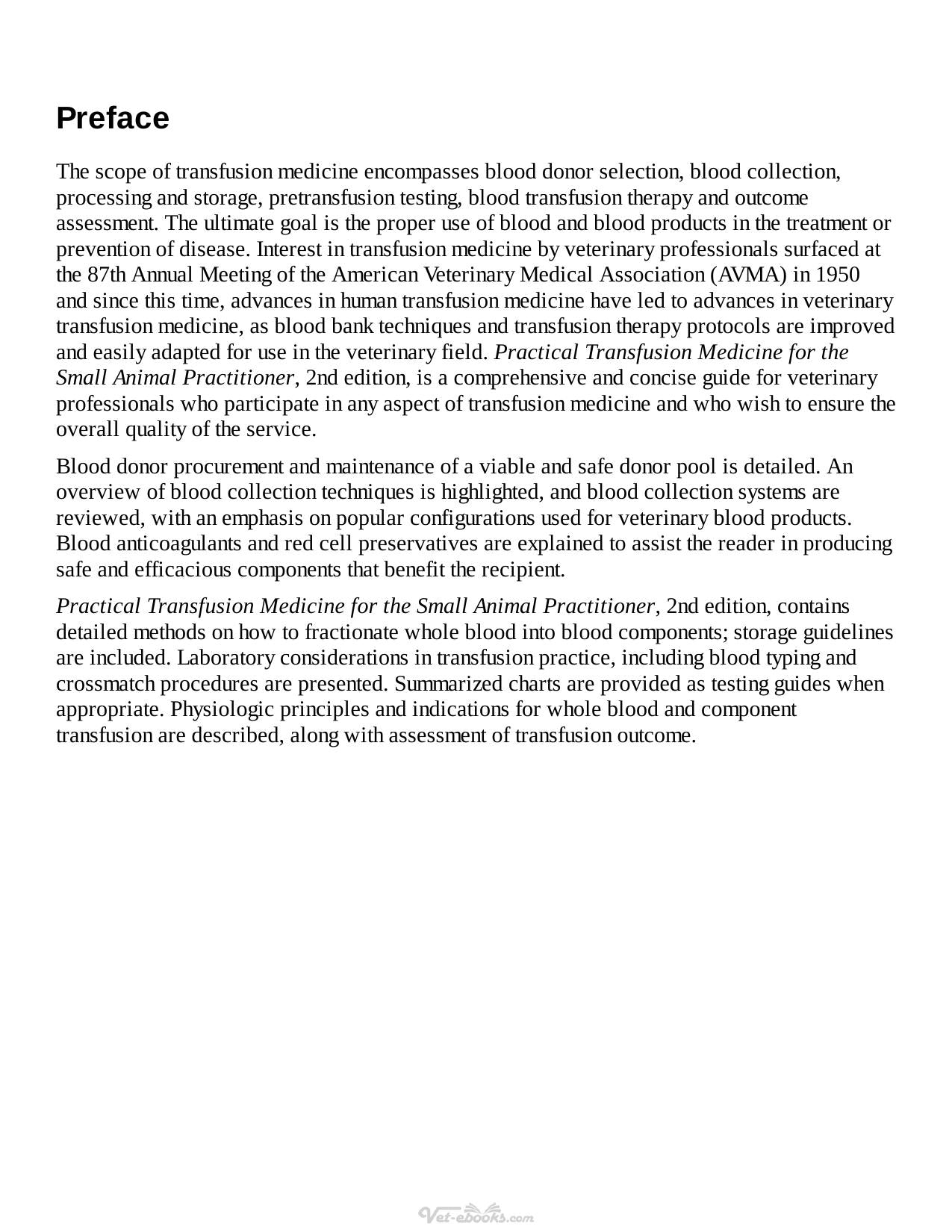 Practical Transfusion Medicine For The Small Animal Practitioner 2Nd Edition