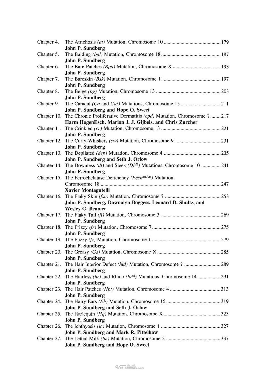 Preview page of Handbook of Mouse Mutations with Skin and Hair Abnormalities